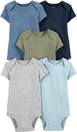 Carter's kojenecká body s krátkým rukávem Cactus & Buffalo, 5 ks, vel. 56 (NB) pro kluky