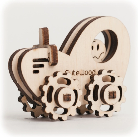 CuteWood dřevěné 3D puzzle traktor