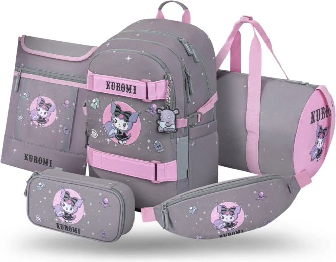 Školní set 5 dílů Baagl Skate Kuromi Grey