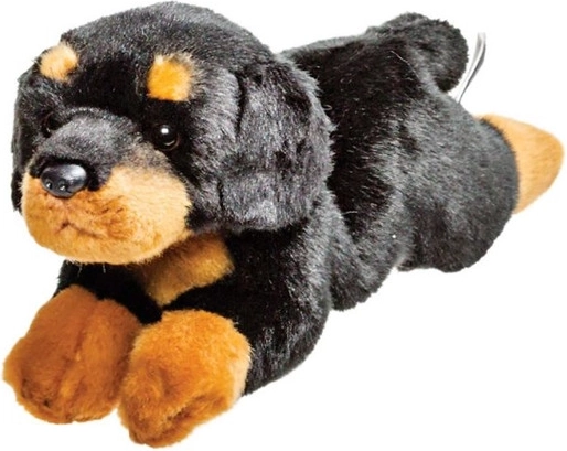 Plyšový pes Rottweiler – realistický odpočívající