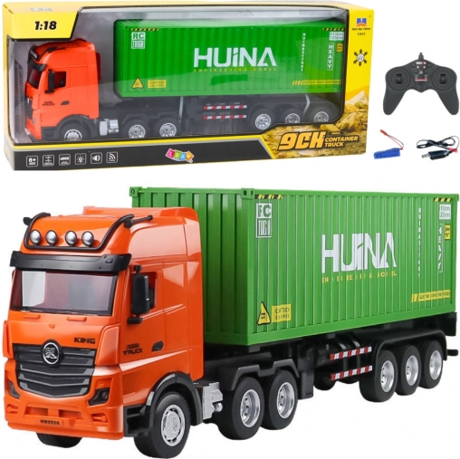 RC nákladní vůz s kontejnerem 1:18 zelený HUINA