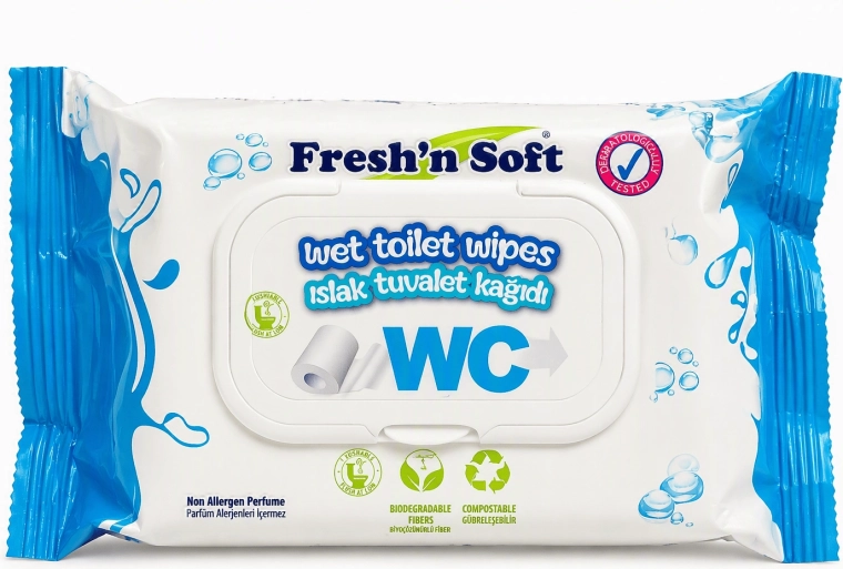 Fresh 'n soft vlhčený toaletní papír vegan 60 ks