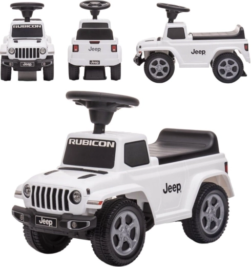 Jeep rubicon dětské odrážedlo s klaksonem a zvukem motoru bílé