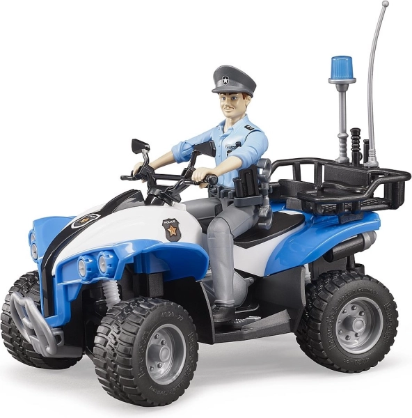 Bruder modrá policejní čtyřkolka s figurkou