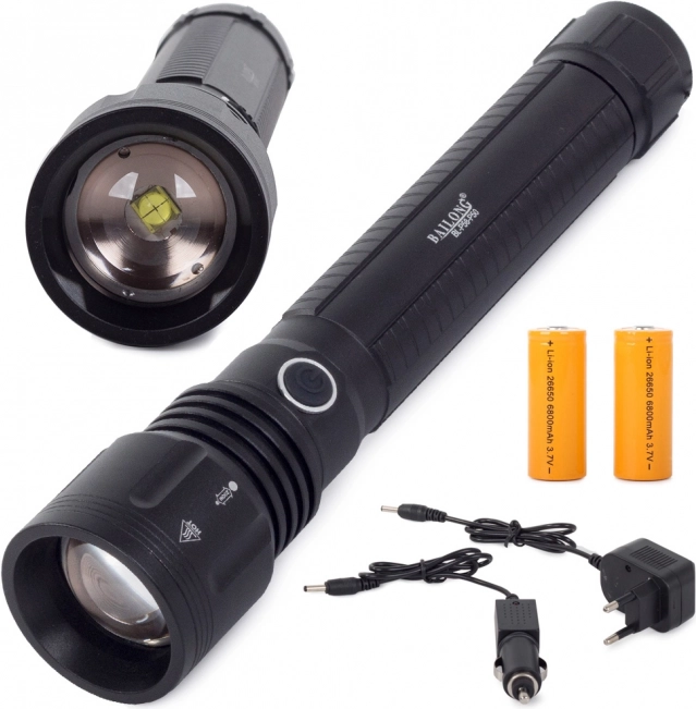 Vojenská taktická LED svítilna s CREE XHP50 a zoomem Bailong
