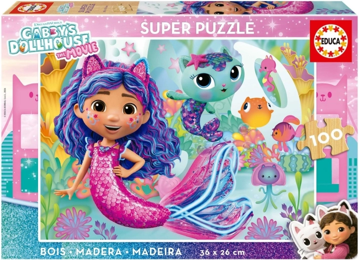 Dřevěné puzzle Gábinin kouzelný domek 100 dílků