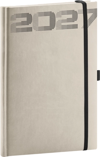 Notique týdenní diář Aprint Top 2027 světle šedý 15 × 21 cm
