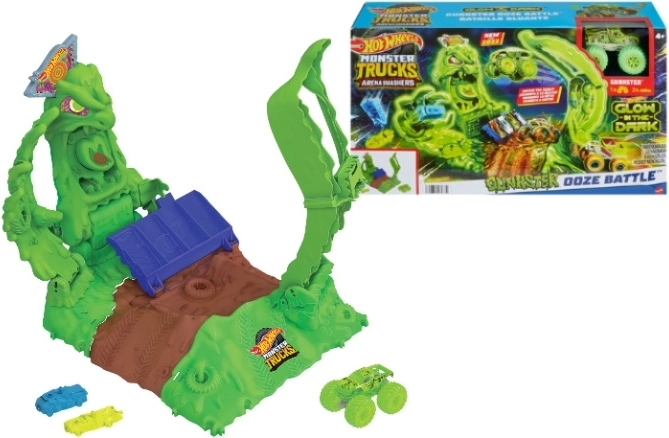 Hrací set Hot Wheels Monster Trucks Arena Smasher Ooze Battle