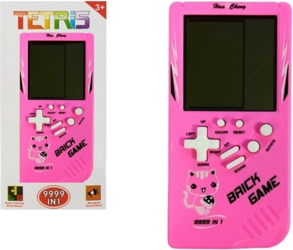 Elektronická hra TETRIS brick game růžová