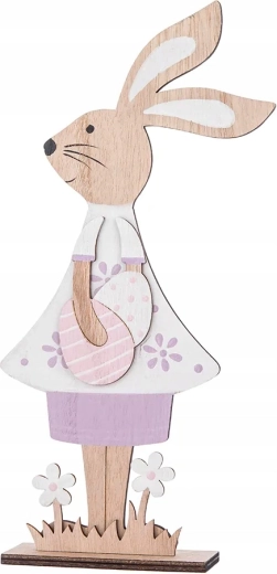 Dřevěná figurka zajíce s vajíčky 24,5 cm