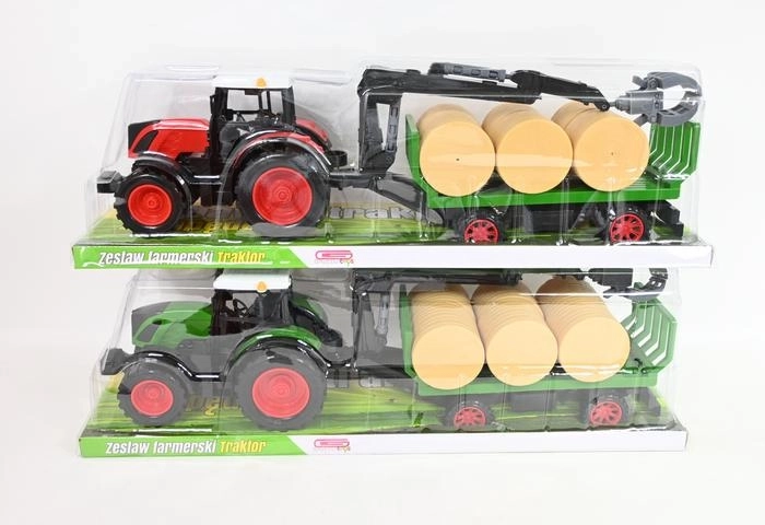 Traktor s lesní přívěsem a nakládacím ramenem