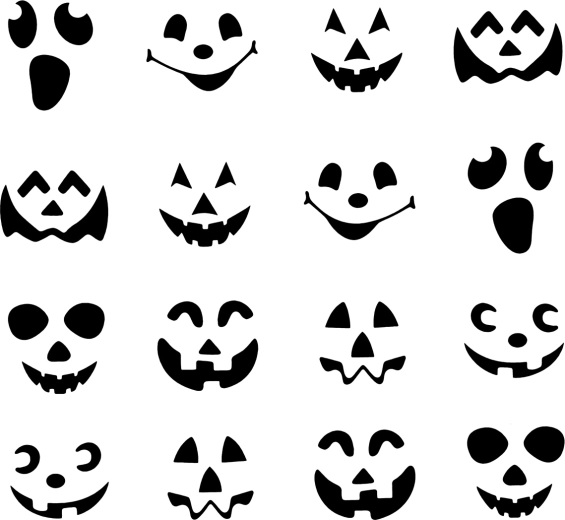 Halloweenské dýňové obličeje