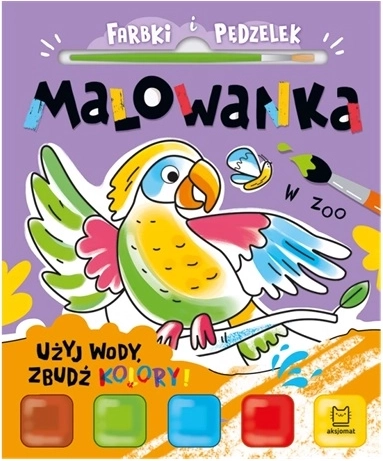 Vodové omalovánky se štětcem a barvami v zoo