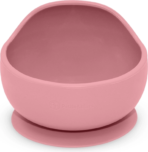 Petite&Mars silikonová miska s přísavkou Take&Match dusty rose 6m+