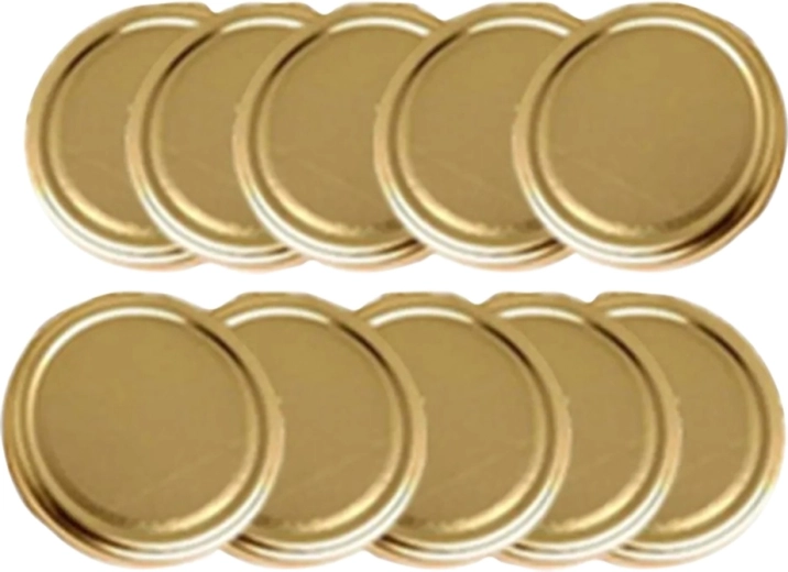 Zlatá kovová víčka na zavařovací sklenice 82 mm (10 ks)