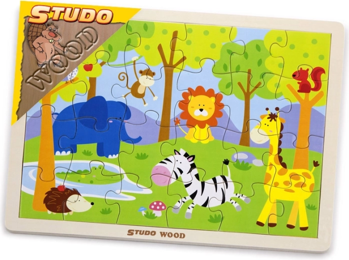 Puzzle safari dřevěné 24 ks