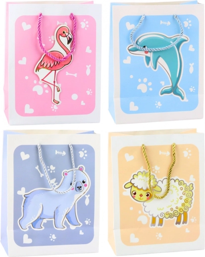 Dárková taška zvířátka 3D pastelová