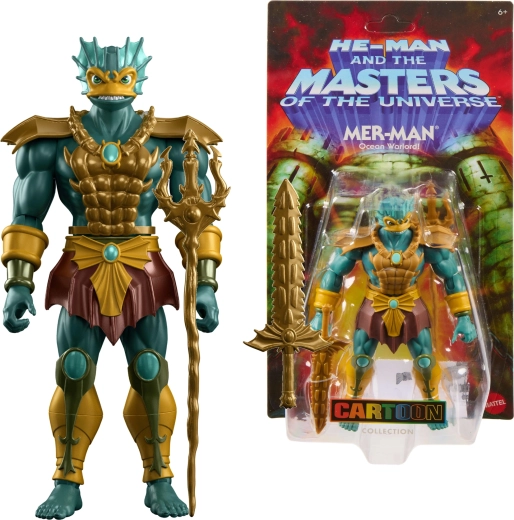 Mattel Masters of the Universe Origins Cartoon Collection 200X figurka Tryton (Mer-Man) 15 cm s příslušenstvím