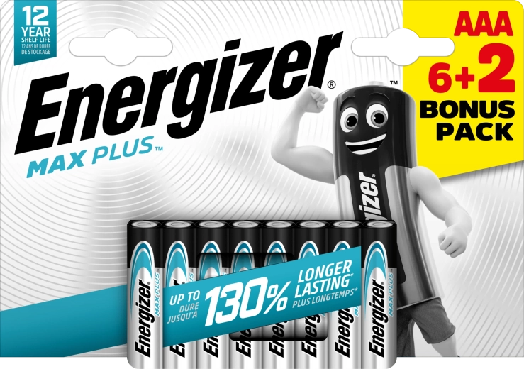 Energizer Max Plus AAA alkalické baterie 6+2 ks