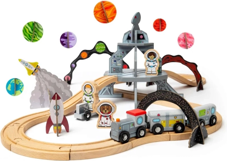 Dřevěná vesmírná vláčkodráha BIGJIGS RAIL