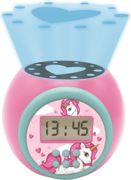 Dětský budík s projektorem Jednorožec a nočním světlem