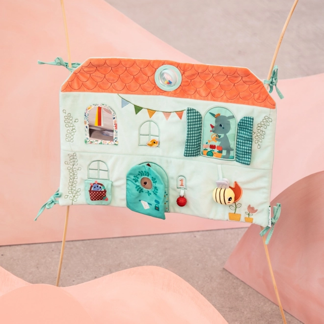 Textilní panel do postýlky - domeček jelínka Stelly a dráčka Joea