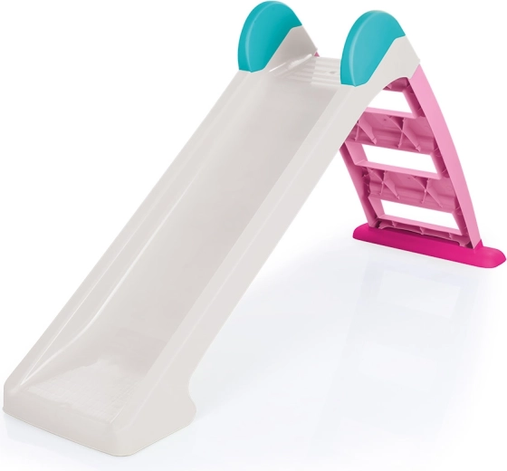 Dětská skládací skluzavka bílo‑růžová