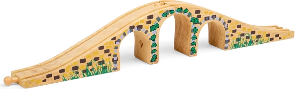 Bigjigs Rail dřevěný tříobloukový most pro vláčkodráhu