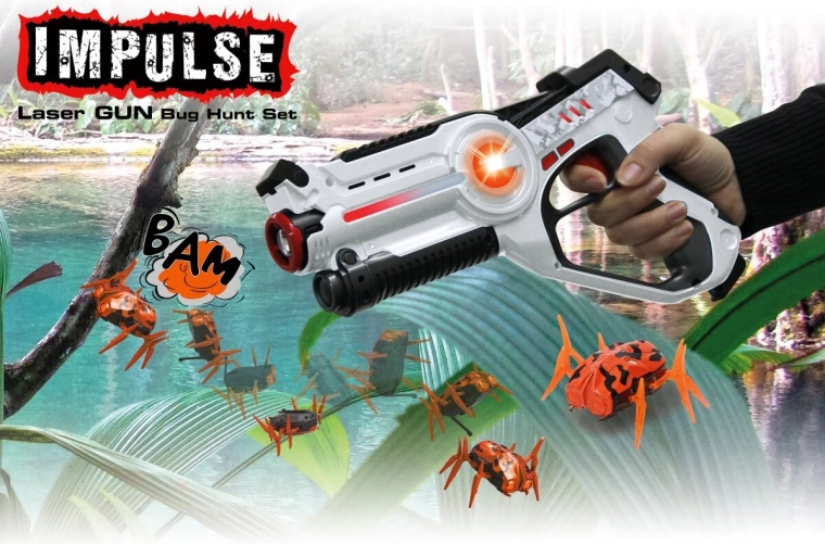 Impulse laserová pistole bug hunt set bílá/oranžová