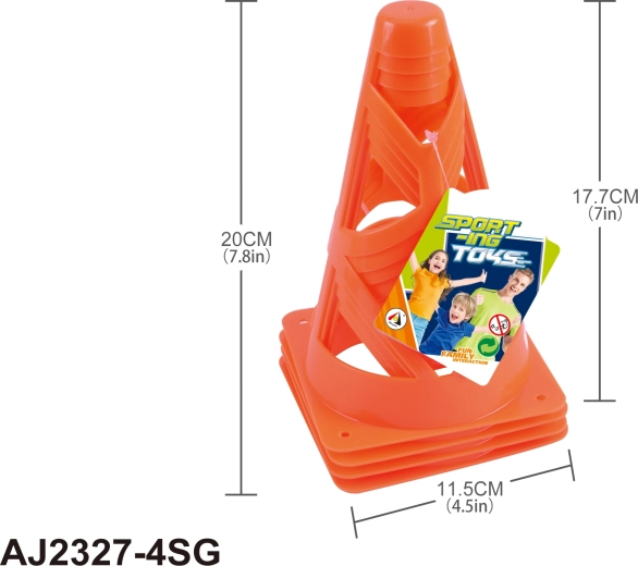 Tréninkové kužely 18 cm – sada 4 ks