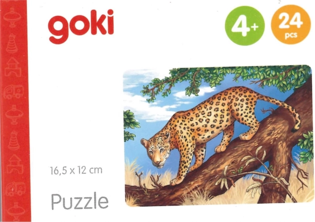 Goki dřevěné puzzle Africká zvířata – jaguár, 24 dílků