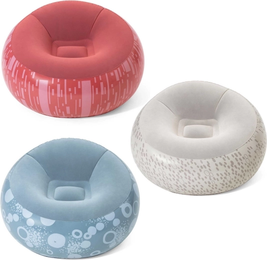Nafukovací křeslo/puf Bestway 112 × 112 × 66 cm, červené