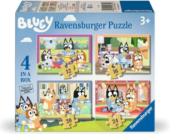 Ravensburger puzzle Bluey 4 v 1 (12, 16, 20, 24 dílků)