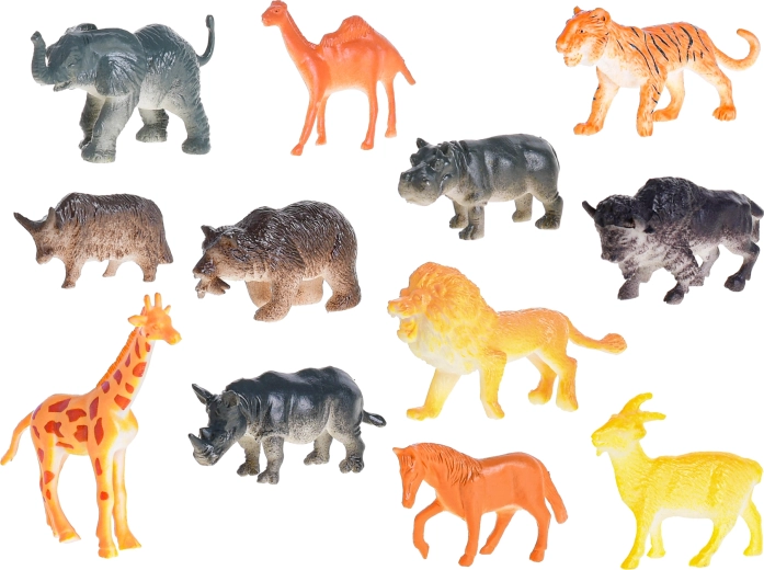 Rozmanitá sada 12 safari zvířat