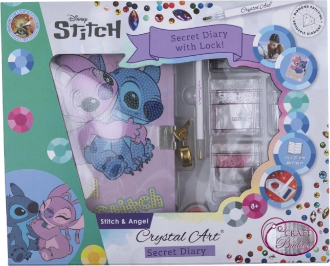 Crystal Art zamykací blok Stich a Angel A5