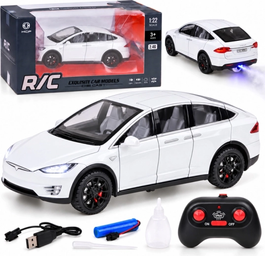 Tesla Model X RC auto na dálkové ovládání 1:22 s LED osvětlením a efektem kouře