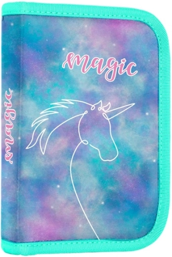 Jednopatrový školní penál Unicorn se 2 chlopněmi, prázdný