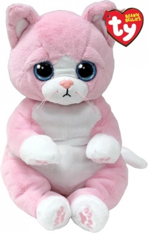 Plyšová hračka TY Beanie Bellies růžová kočka 24 cm