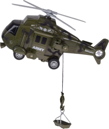 Helikoptéra s rotorem a záchranným navijákem