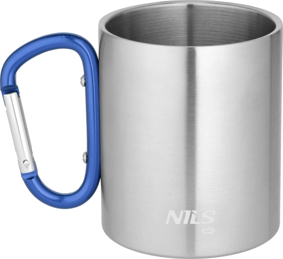 Kempingový hrnek Nils Camp s karabinou 300 ml modrý