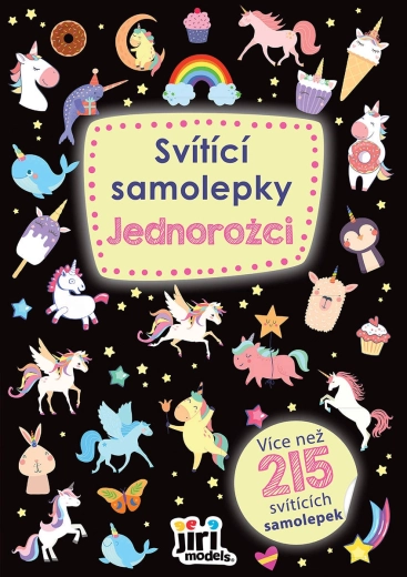 Jiri Models svítící samolepky jednorožci 215 ks