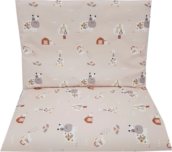 EKO dětské bavlněné ložní prádlo 2dílné My Farm, růžové