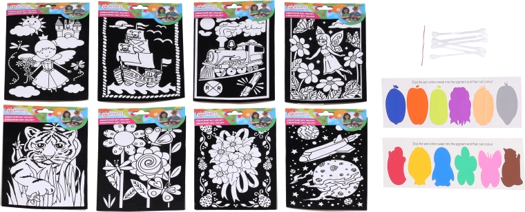Kreativní sametový set 15,5 × 25 cm – barvy a 6 tyčinek