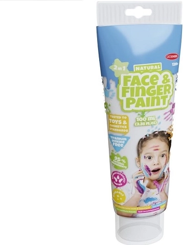 Boti Natural bílá barva na malování prsty a na obličej 2v1 100 ml