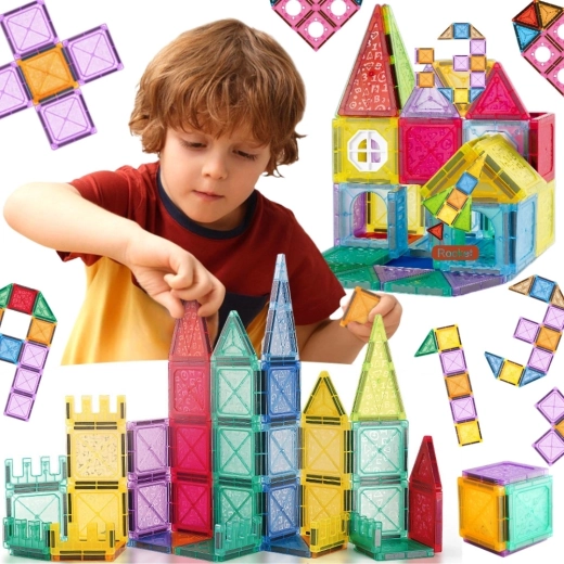 Woopie magnetická stavebnice 3D hrad a vozidla, 110 dílků