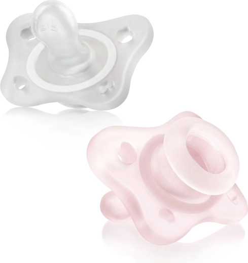 Chicco Physioforma mini soft celosilikonový dudlík 0–2 měsíce pro holky 2 ks