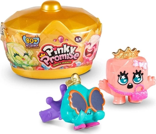 Figurky a prstýnky Pinky Promise Gemmy Friends – překvapení v korunce