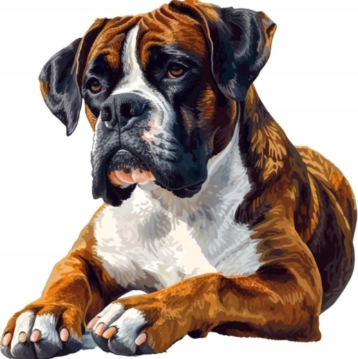 Diamantové malování boxer 30 × 40 cm