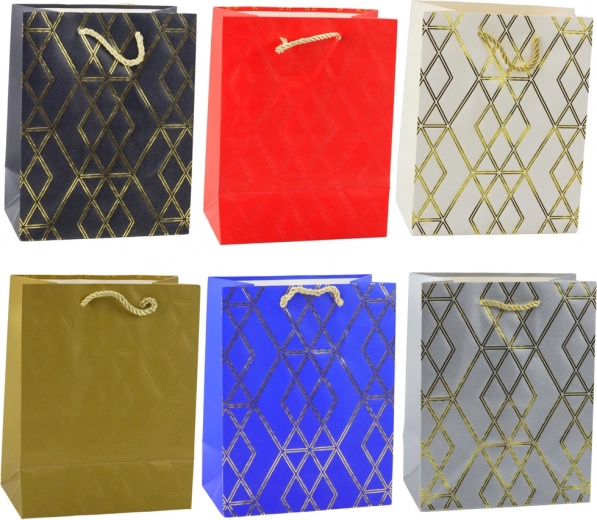 Papírová dárková taška se zlatými vzory