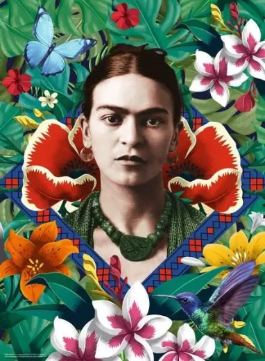 Puzzle RAVENSBURGER Frida Kahlo: Kvetoucí fantazie 500 dílků